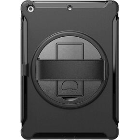 غطاء حماية من سلسلة حزام اليد من SaharaCase لجهاز Apple iPad 10.2 بوصة (الجيل التاسع 2021) [ممتص للصدمات] حامل مدمج للحماية القوية ومضاد للانزلاق - أسود in Kuwait