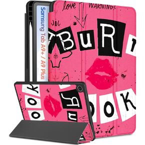 for Samsung Galaxy Tab A9 Plus Case - Women Girls Teens Cute Folio Cover Girly Kawaii Pretty Unique Design Fashion Pencil Holder Auto Sleep&Wake for Samsung A9+/A9 Plus Tablet Cases 11 Inch