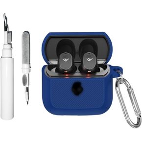 [3 in 1] Silicone Case Compatible with Skullcandy Mod with Keychain, Shockproof Protective Cover with Carabiner for Man Woman with Cleaning Kit