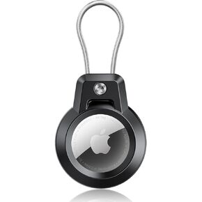 Apple AirTag Holder, 2 Pack AirTag Keychain Holder with Wire Cable - Robust & 360° Protective Secure AirTag Holder for Luggage, Backpack, Keys, Pets, AirTag Case AirTag Accessories for Travel