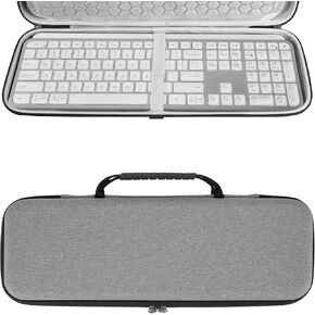 Geekria Keyboard Carrying Case Replacement for Logitech MX Keys Keyboard/MX Keys S Wireless Keyboard Case, Case for MX Keys Keyboard and Pebble Wireless Mouse Combo Case (Graphite)