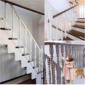 Mesh Netting Safety Net for Balcony Rail Stair-3.3ftx13.2ft,Stair Netting Child Safety Net,Balcony Netting for Pets, Outdoor&Indoor Terrace Railing Protective Mesh Decorative Mesh （White）