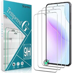 Slanku [3 Pack] واقي شاشة لهاتف Samsung Galaxy S23 Plus 5G من الزجاج المقسى، يدعم قارئ بصمات الأصابع، سهل التركيب، خالي من الفقاعات، مضاد للخدش، شفاف عالي الدقة، صديق للحافظة