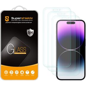Supershieldz (3 Pack) Designed for iPhone 14 Pro (6.1 inch) Tempered Glass Screen Protector, Anti Scratch, Bubble Free