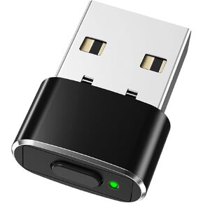 Mouse Jiggler Undetectable Metal with Switch Button Portable Wireless Mini USB Mouse Mover with 3 Jiggle Modes Automatic Mouse Shaker Driver-Free Plug-and-Play Keep PC Awake（1 PCS