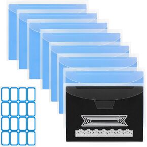 8 PCS Stamp and Die Storage Bag and Magnetic Sheet - Die Storage Set for Cutting,Scrapbooking,Storing Craft Dies, Embossers or Other Thin Metallic Items,and More-Orange