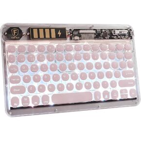 Wireless Bluetooth Keyboard for ipad,10 ""Round Keys ipad Mini Keyboard,Silent Click Ultra-Slim Rechargeable Wireless Keyboard for ipad 9th/8th Gen, ipad Pro/Air/Mini(Light Pink)