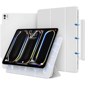 kenke Case for New iPad Pro 11 Inch (M4) 2024 5th Generation, Slim Trifold Magnetic Smart Cover with Clasp, Supports Pencil Pro and Pencil(USB-C), Auto Sleep/Wake, Light Green