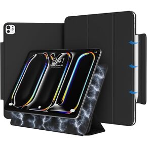 kenke Case for New iPad Pro 11 Inch (M4) 2024 5th Generation, Slim Trifold Magnetic Smart Cover with Clasp, Supports Pencil Pro and Pencil(USB-C), Auto Sleep/Wake, Light Green
