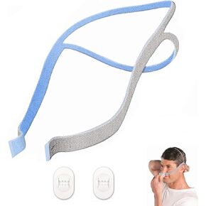 2 Pcs Replacement Headgear for Airfit P10 Headgear, Elastic Adjustable P10 Headgear Strap Compatible with Airfit P10 Nasal Pillow CPAP Mask - Included 2 Straps and 4 Adjustment Clips
