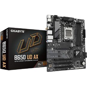 GIGABYTE B650 UD AX (rev. 1.0) AM5 LGA 1718 AMD B650 ATX DDR5, PCIe 4.0 M.2, PCIe 4.0, USB 3.2 Gen2x2 Type-C, Wi-Fi 6, GbE LAN, Q-Flash, EZ-Latch