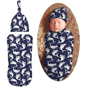 Space Pattern Newborn Swaddle Blankets Hat Sets Soft Baby Receiving Blanket Swaddle Sack for Baby Shower Infant Boy Girl Gift