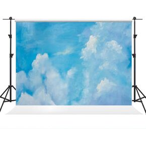 Kate 7×5ft Sky Clouds Photography Backdrop Blue Portrait Backdrop Abstract Background Fabric Photo Studio Props for Photographer Pictures