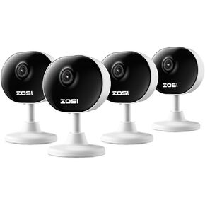 ZOSI Indoor Security Camera,4Pack C688 Baby/Pet Monitor,1080P Home Surveillance WiFi Camera with Phone App,Motion Detection,2 Way Audio,Night Vision,SD Card/Cloud Storage,Works with Alexa,Plug-in