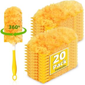30 Pack 360 Dusters Refills for Swiffer Dusters, Unscented Heavy Duty Duster Kit Disposable Dusters Refills with 1 Handle for Cleaning Furniture, Blinds, Ceiling Fans