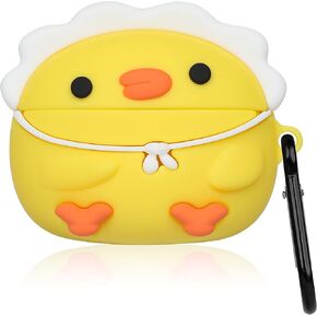 Oqplog for AirPod Pro 2019/Pro 2 Gen 2022 Case Animal Cartoon Kawaii Cover for AirPods Pro Silicone Cases Air Pods Pro Cute Funny 3D Fun Soft for Girls Boys Teen Girly (Yellow Chicken)