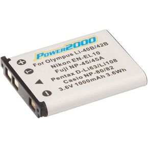 Power2000 ACD-268 Battery for Olympus Li-42B / Nikon EN-EL10 / Pentax D-LI63 ...