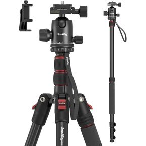 SmallRig Carema Tripod, 78.7" Foldable Aluminum Tripod & Monopod with 360°Ball Head Detachable and Quick Release Plate, Adjustable Height from 18.5" to 78.7"