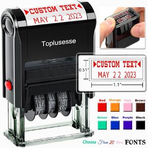 Packed on Stamp Self-Inking Date Stamp Office Rubber Packed on Phrase Message Date Stamp for Business 12-Year Band Black Ink 2023-2034