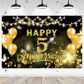 WeBenison Happy 10th Anniversary Backdrop 10th Wedding Anniversary Photography Background Banner Cheers to 10 Years Birthday Anniversary Party Outdoor Indoor Banner Decorations Wall Decor 6x4 ft
