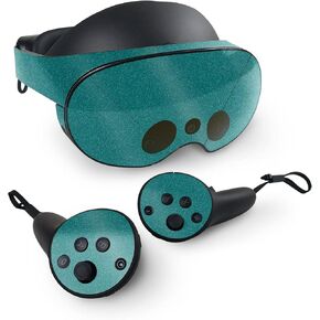 MightySkins Glossy Glitter Skin Compatible with Meta Quest Pro - Solid Teal | Protective, Durable High-Gloss Glitter Finish | Easy to Apply, Remove, and Change Styles | Made in The USA