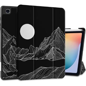MEEgoodo for Samsung Galaxy Tab S6 Lite 10.4 inch Case 2022 2020 with S Pen Holder, Smart Tablet Cover with Trifold Stand + Soft TPU Back Shell + Auto Wake/Sleep, Beautiful Fantasy Flower