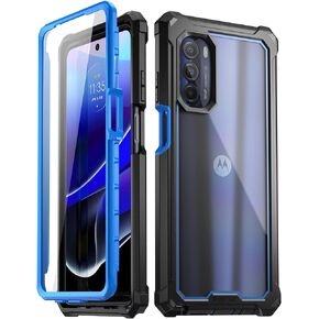 حافظة Poetic Guardian مصممة لهاتف Motorola Moto G Stylus 5G (2022) الموديل #: XT2215، [تم اختبار السقوط بدرجة ميل 6FT]، غطاء ممتص للصدمات هجين مقاوم للصدمات لكامل الجسم مع واقي شاشة مدمج، أسود