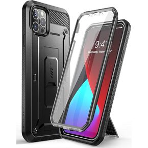SUPCASE Unicorn Beetle Pro Series Case for iPhone 12 Pro Max (2020 Release) 6.7 Inch, Built-in Screen Protector Full-Body Rugged Holster Case(Black)