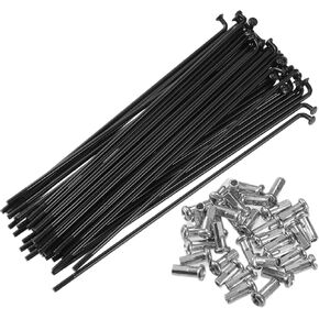 X AUTOHAUX 40 Pcs Bicycle Steel Spokes 13G Bike Spoke 180mm Length with Nipples for Most Bicycle