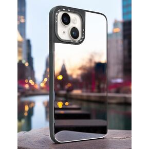 Mirror Case for iPhone 15 Pro Max (ONLY) with Shockproof Soft Corners, Bye Bye Pocket Mirror, Cute Slim case for Girls and Womens