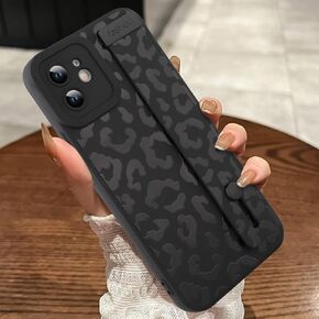 MOWIME Compatible with iPhone 16 Pro Max Case with Strap Wrist, Cheetah Print Shockproof Soft TPU Protective Case for Women Girls, Slim Anti Scratch Case for iPhone 16 Pro Max 6.9 Inch, White