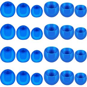 Ear Tips for in-Ear Headphones, S/M/L Sizes 12 Pairs Soft Silicone Ear Bud Tips Replacement with 4mm Connector Hole, Fit Most in-Ear Earbuds,12 Pairs (M, Black)