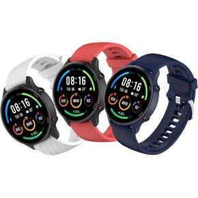 Watch Bands Compatible Xiaomi Mi Smartwatch/Mi Watch Color Sport/Watch S1/S1 Active [3 Packs ] Bracelet Replacement for Women Men, Soft Silicone Sport Strap for Mi Watch S2/S3/2 Pro