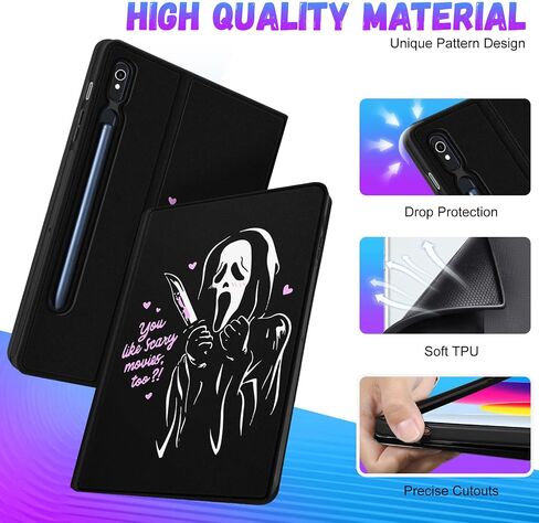 Trendy Fun for Samsung Galaxy Tab S9 Case 11 inch/ S9 Fe 5G 10.9 inch 2023 Cute Cartoon Skull Kawaii Smart Covers for Girls Kids Boys Teens Cool Design Stand Folio for Galaxy Tab S9/S9fe, Heartskull in Saudi Arabia