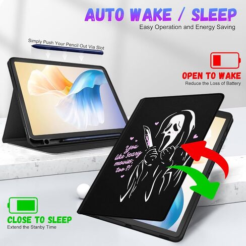 Trendy Fun for Samsung Galaxy Tab S9 Case 11 inch/ S9 Fe 5G 10.9 inch 2023 Cute Cartoon Skull Kawaii Smart Covers for Girls Kids Boys Teens Cool Design Stand Folio for Galaxy Tab S9/S9fe, Heartskull in Saudi Arabia