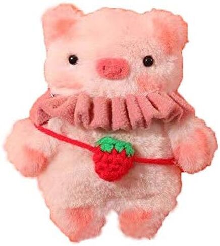 Cute Hand Made Fur Fluffy Pig Piggy Toy Cartoon Case Animal Plush Doll Compatible with Airpods 3rd Generation & Airpods 3 Cartoon Headphones Cover 2021 Cover Kawaii Gift for Girl Child Pink in Saudi Arabia
