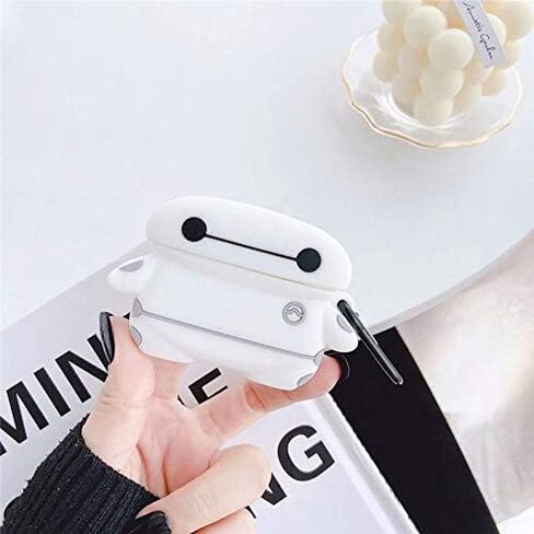 3 في 1 متوافق مع Apple Airpods Pro (الجيل الثاني/الأول) غطاء حماية لطيف ومضحك مع مجموعة منظف وسلسلة مفاتيح (Baymax) in Saudi Arabia
