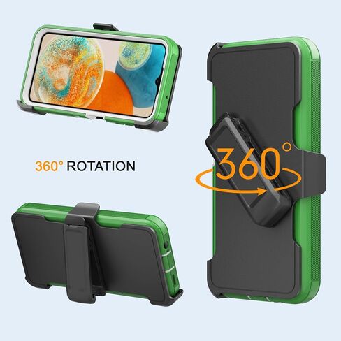 for Samsung Galaxy A14 5G Case with Belt Clip & Kickstand for Men, Full-Body Protection Rugged Case for Samsung A14 5G Phone (Black+Orange) in Saudi Arabia