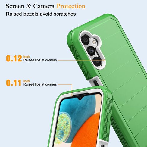 for Samsung Galaxy A14 5G Case with Belt Clip & Kickstand for Men, Full-Body Protection Rugged Case for Samsung A14 5G Phone (Black+Orange) in Saudi Arabia
