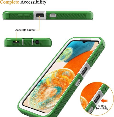 for Samsung Galaxy A14 5G Case with Belt Clip & Kickstand for Men, Full-Body Protection Rugged Case for Samsung A14 5G Phone (Black+Orange) in Saudi Arabia