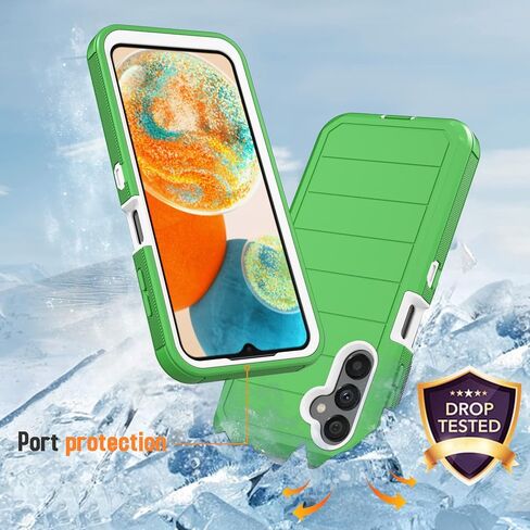 for Samsung Galaxy A14 5G Case with Belt Clip & Kickstand for Men, Full-Body Protection Rugged Case for Samsung A14 5G Phone (Black+Orange) in Saudi Arabia