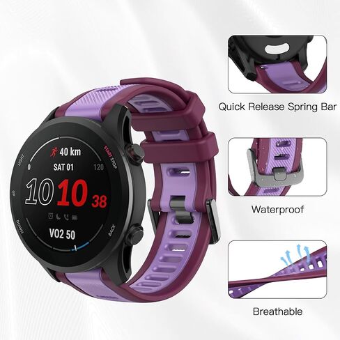سوار ساعة ISABAKE لـ Garmin Forerunner 265/Forerunner 255/Vivoactive 4/Venu 2، سوار بديل من السيليكون سريع التحرير 22 مم متوافق مع Garmin Venu 3 in Saudi Arabia