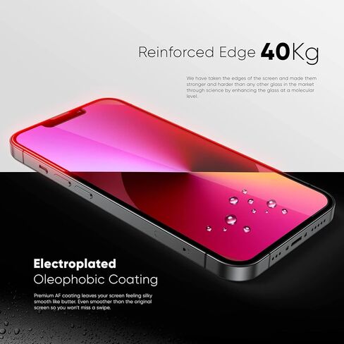 واقي شاشة FLOLAB NanoArmour ONETIME PRO مضاد للانعكاس لهاتف iPhone 14/13 / 13 Pro أفضل زجاج مقسى لهاتف iPhone يحمي عينيك - متين وناعم كالزبدة وسهل التركيب وخالي من الغبار in Saudi Arabia