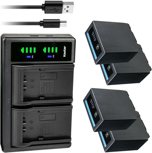 بطارية Kastar 3 عبوات CGR-D54Pro وشاحن USB LTD2 متوافق مع كاميرا باناسونيك AG-HPX170، AG-HPX171، AG-HPX250 AG-HPX250EN AG-HPX250P AG-HPX250PJ، AG-HPX255 AG-HPX255P AG-HPX255EJ in Saudi Arabia