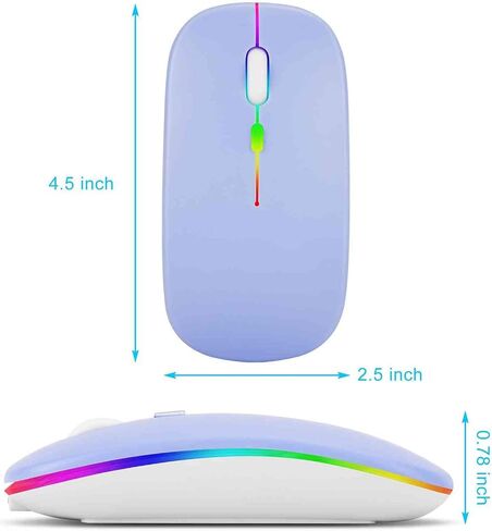 UrbanX 2.4GHz & Bluetooth Mouse, Rechargeable Wireless LED Mouse for Samsung Galaxy Tab S6 Lite (2022) Also Compatible with TV/Laptop/PC/Mac/iPad pro/Computer/Tablet/Android - Sky Blue in Saudi Arabia