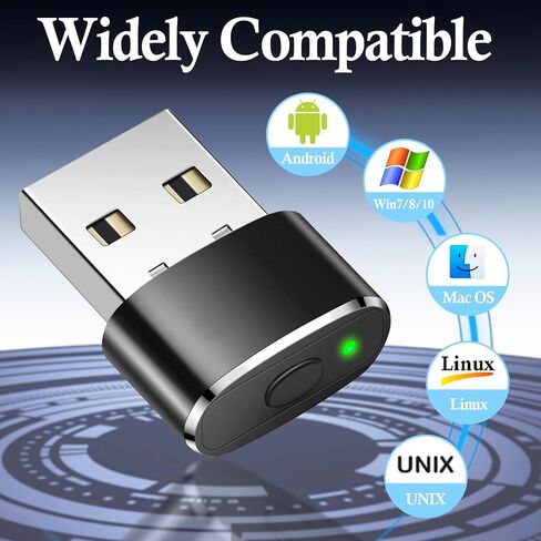 Mouse Jiggler Undetectable Metal with Switch Button Portable Wireless Mini USB Mouse Mover with 3 Jiggle Modes Automatic Mouse Shaker Driver-Free Plug-and-Play Keep PC Awake（1 PCS in Saudi Arabia