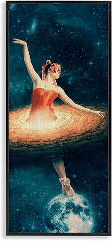 Stupell Industries Dancing Ballerina Red Nebula Dress Moon Outer Space, Design by Paula Belle Flores in Saudi Arabia