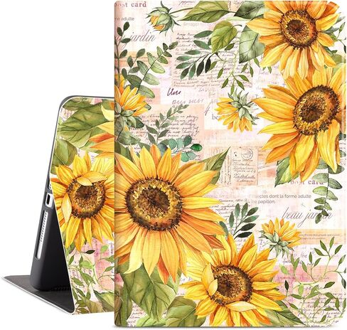 IPad Air 2 Case, iPad 6th Generation Cases, iPad 5th Generation Case, iPad 9.7 inch Case, iPad Case Multi-Angle Viewing Smart Protective iPad Cover 6th Generation, Auto Wake Up/Sleep, Retro Sunflower in Saudi Arabia