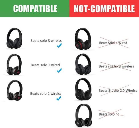 مجموعة ملحقات إصلاح سماعات الرأس البديلة المتوافقة مع سماعات الرأس Beats Solo3 Solo 2 اللاسلكية فوق الأذن (أسود) in Kuwait