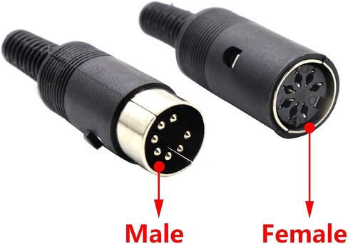 2 مجموعات 7Pin أنثى + ذكر DIN محول المقبس الصوت AV موصل أسود in Kuwait